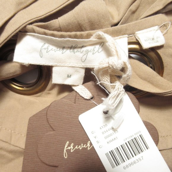 Anthropologie Forever That Girl Bow-Back Mini Dress Khaki Brown - Medium - Picture 10 of 10